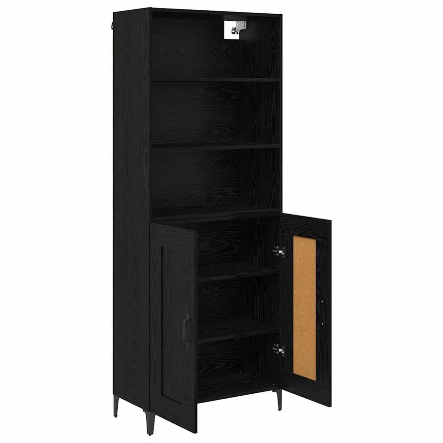 Haut Armoire 2 pcs Chêne noir Bois d'ingénierie - 5
