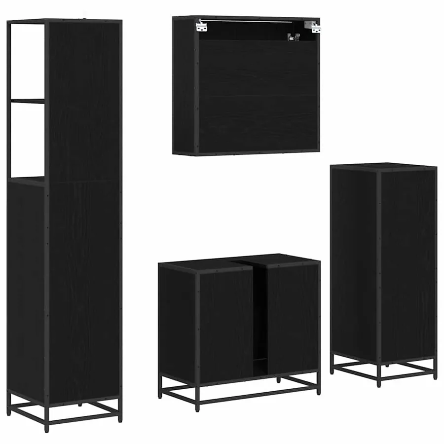 Ensemble de mobilier de salle de bain 4 pcs Chêne noir - 10