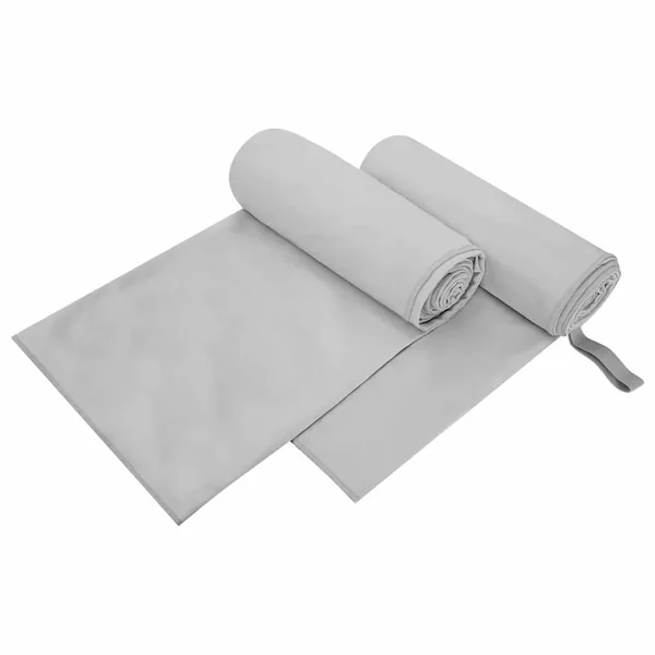 Serviettes de sport 2 pcs Gris 200 x 100 cm