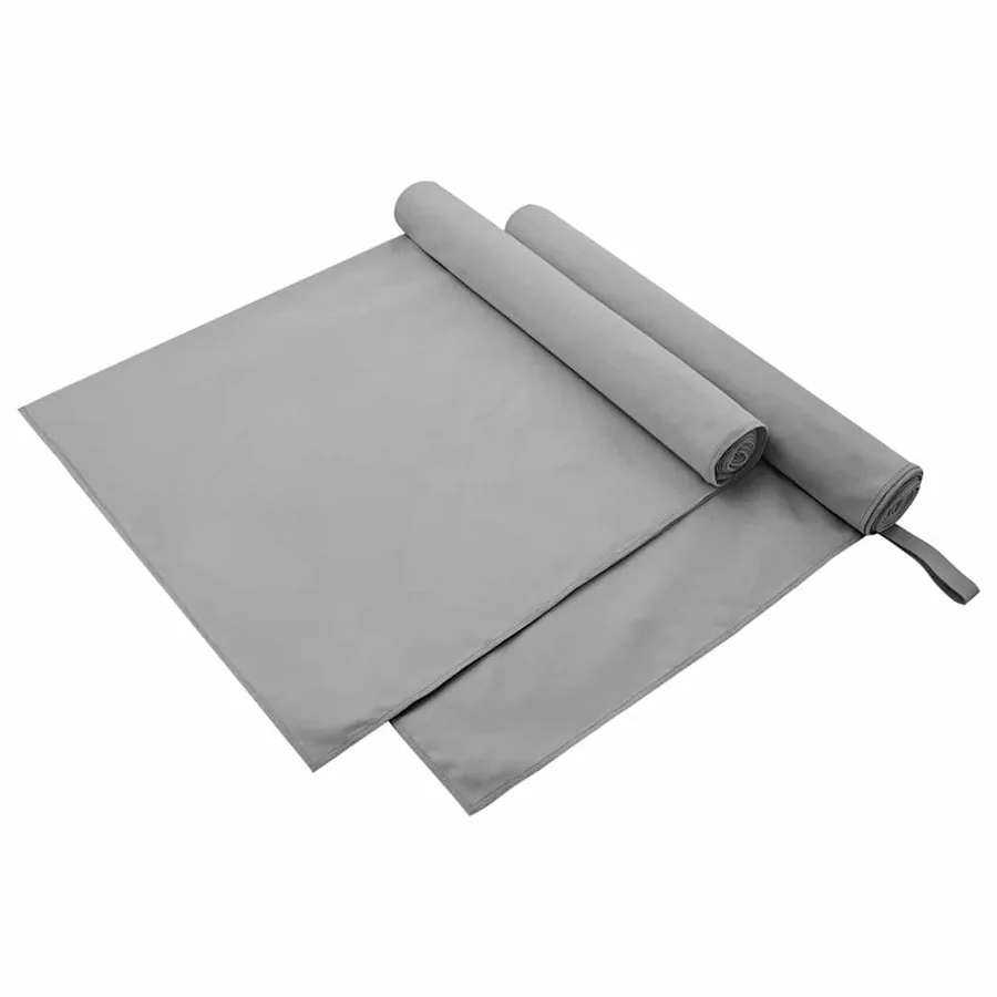 Serviettes de sport 2 pcs Gris foncé 90 x 180 cm