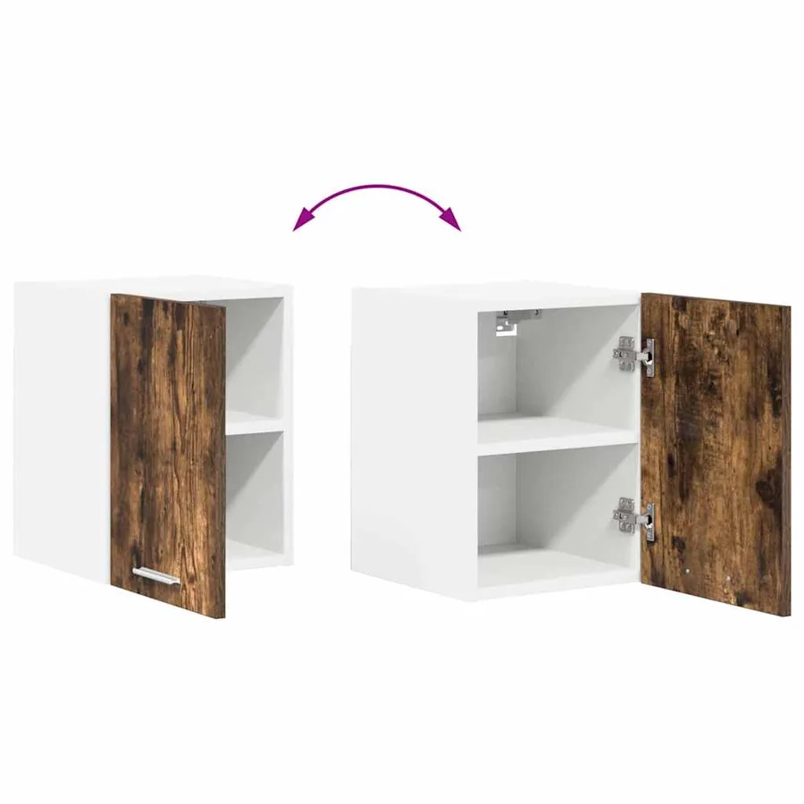 Armoire suspendue Chêne fumé et Blanc 30 x 31 x 40 cm - 11