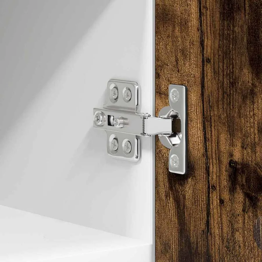 Armoire suspendue Chêne fumé et Blanc 30 x 31 x 40 cm - 9
