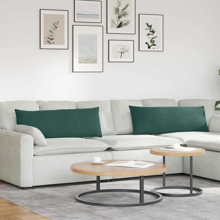 Coussins de canapé 2 pcs Vert foncé 120 x 40 cm