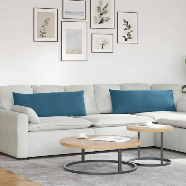 Coussins de canapé 2 pcs Bleu 120 x 40 cm