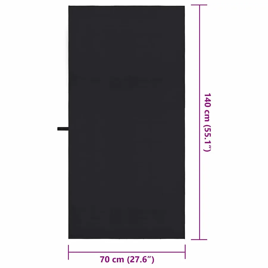 Serviettes de sport 2 pcs Noir 140 x 70 cm - 8