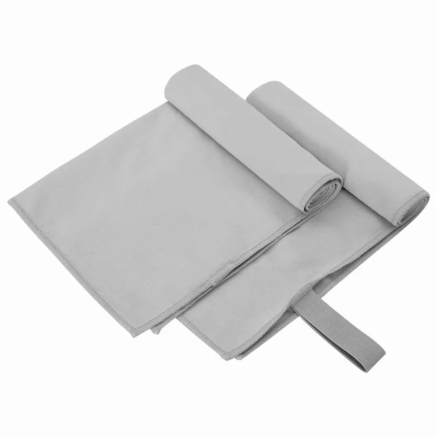 Serviettes de sport 2 pcs Gris 50 x 30 cm