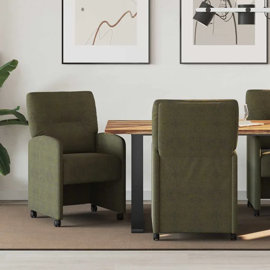 Chaises de Salle à Manger avec Roues 2 pcs Vert armée