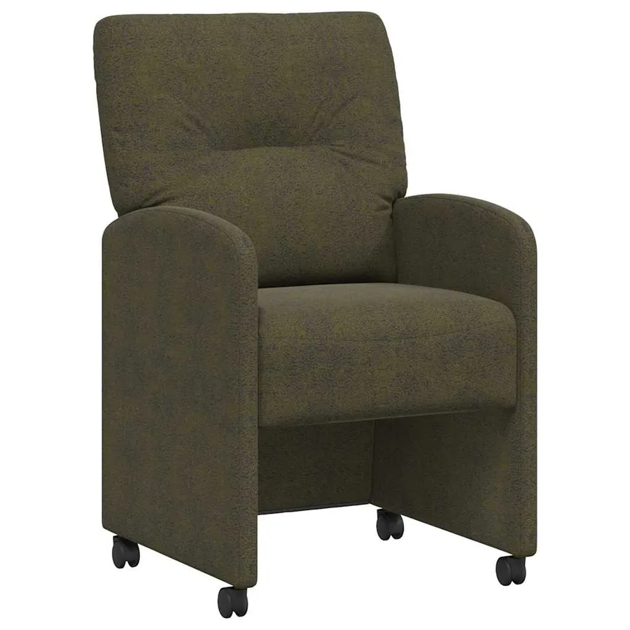 Chaises de Salle à Manger avec Roues 2 pcs Vert armée - 2