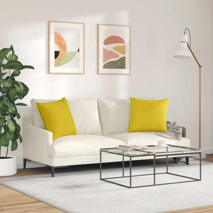 Coussins de canapé 2 pcs Jaune 50 x 50 cm - 4