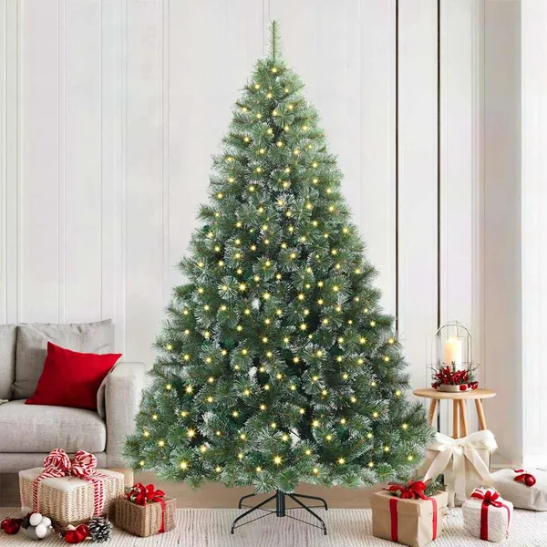 Sapin de Noël artificiel avec 300 LED Vert 210 cm PE et PVC