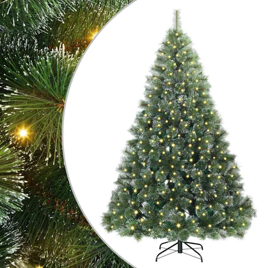 Sapin de Noël artificiel avec 300 LED Vert 210 cm PE et PVC - 2