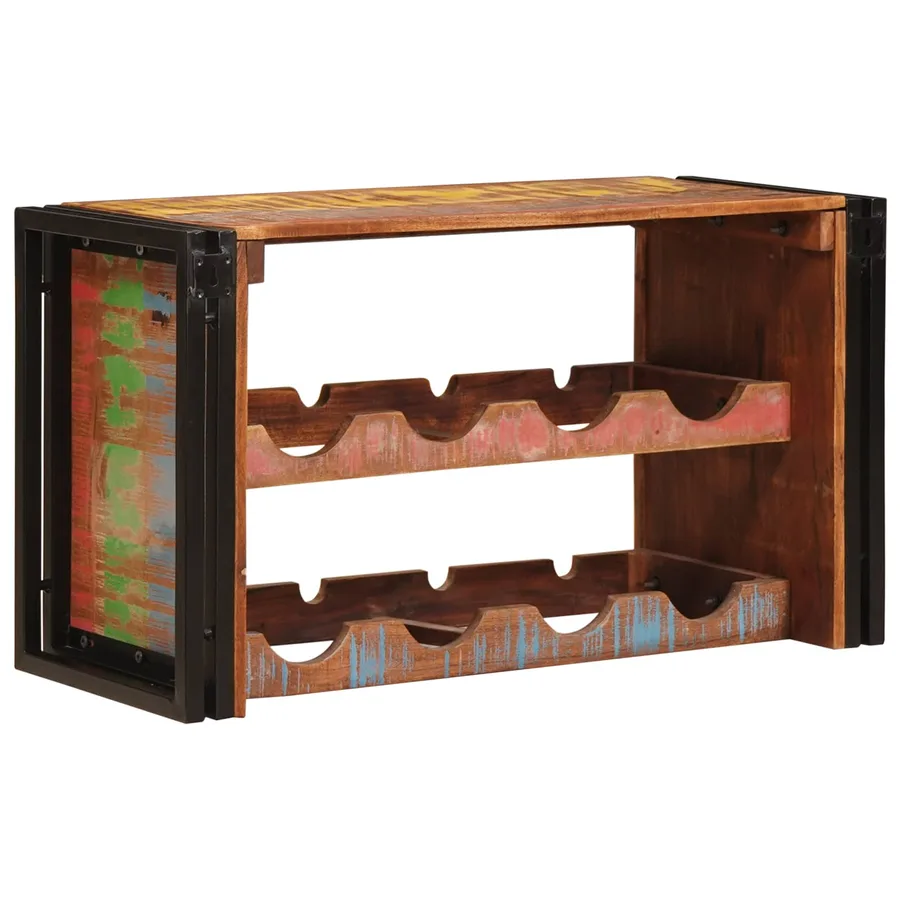 Étagère à vin Marron 80 x 45 x 33 cm Bois récupéré massif - 6