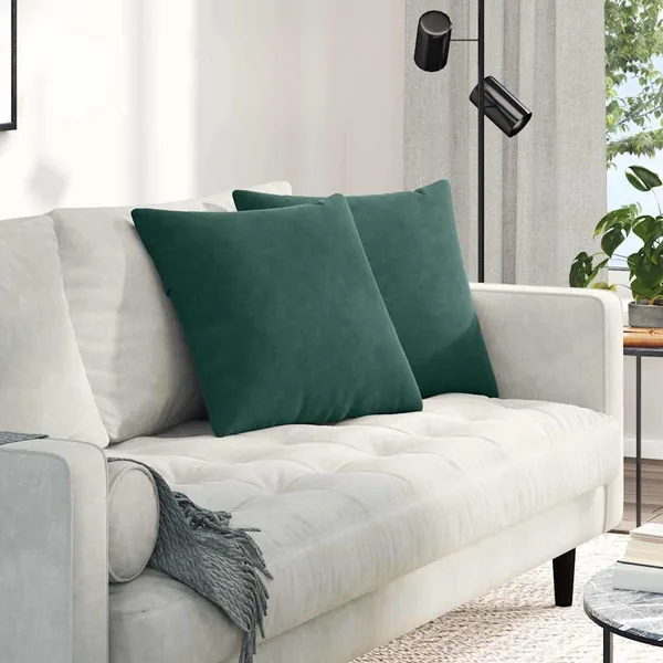 Coussins de canapé 2 pcs Vert foncé 50 x 50 cm