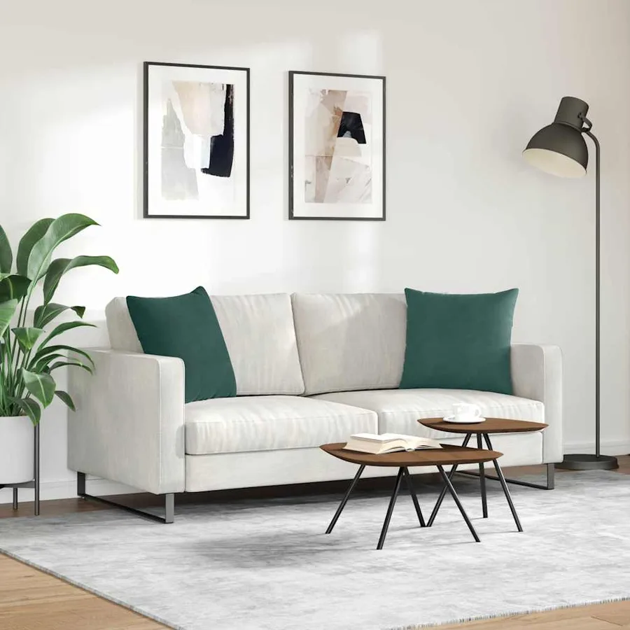 Coussins de canapé 2 pcs Vert foncé 50 x 50 cm - 4