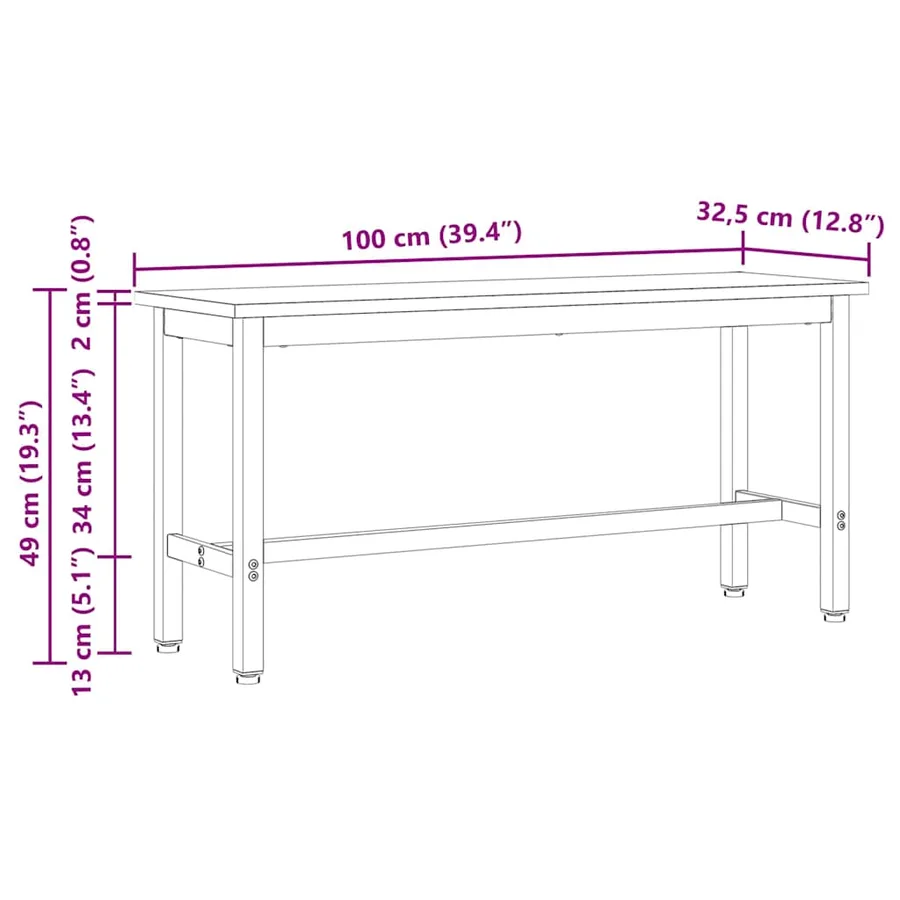 Banc de salle à manger 2 pcs Blanc 100 x 32,5 x 49 cm - 8