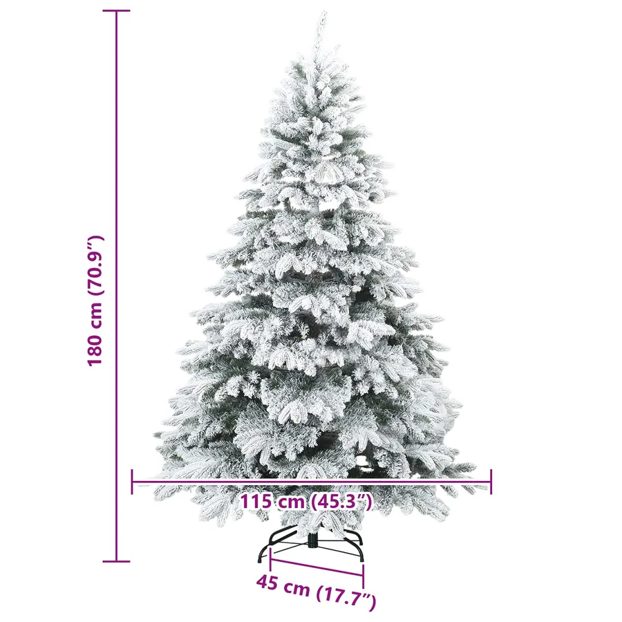 Sapin de Noël artificiel à branches pliantes, duveteux de neige - 9