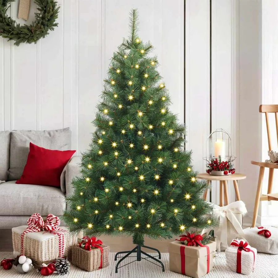Sapin de Noël artificiel avec 150 LED Vert 150 cm PE et PVC