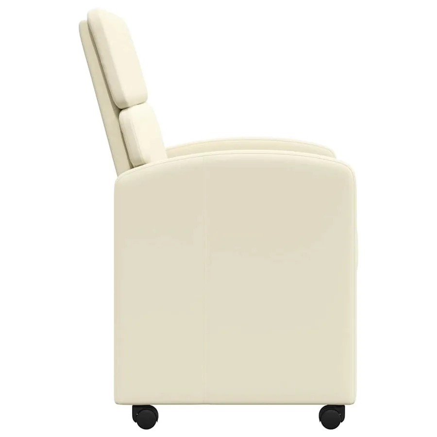 Chaises de Salle à Manger avec Roues 2 pcs Crème Simili cuir - 5