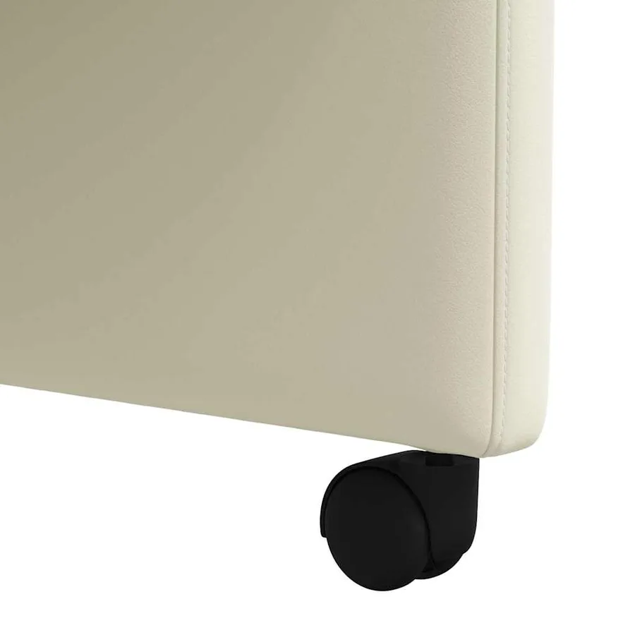 Chaises de Salle à Manger avec Roues 2 pcs Crème Simili cuir - 9