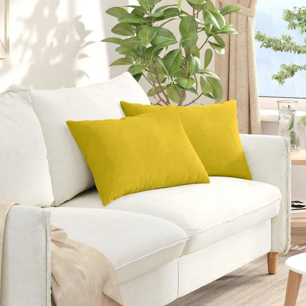 Coussins de canapé 2 pcs Jaune 60 x 40 cm