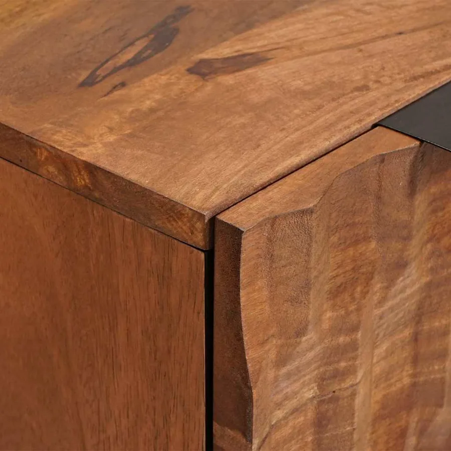 Buffet 2 pcs Finition Acacia Brun 60 x 33 x 75 cm - 7