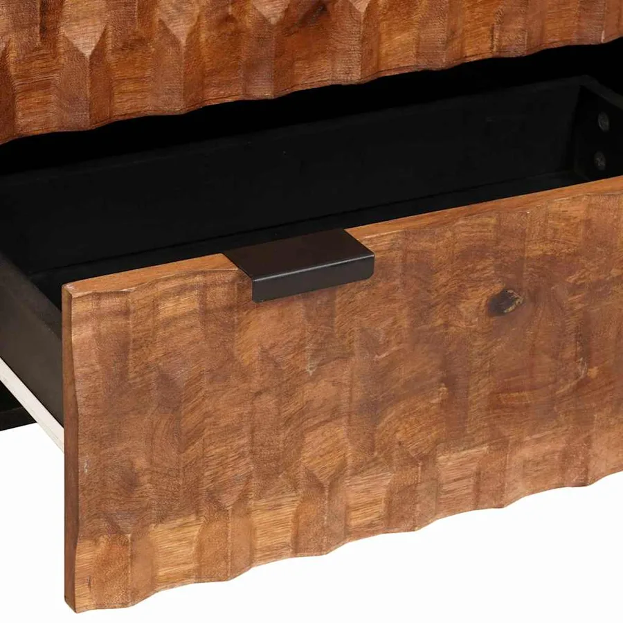 Buffet 2 pcs Finition Acacia Brun 60 x 33 x 75 cm - 8