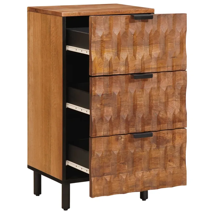 Buffet avec tiroir Finition Acacia Brun 40 x 33 x 75 cm - 2