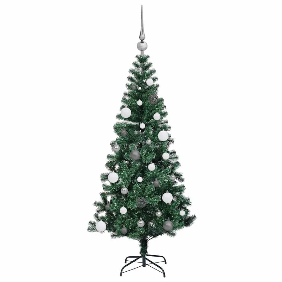 Sapin de Noël artificiel pré-éclairé Vert 150 cm PVC et métal - 5