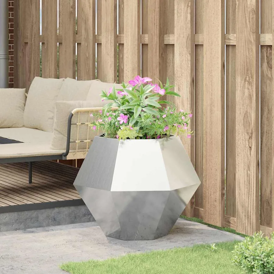 Jardinière Argent 75 x 75 x 60 cm Acier inoxydable - 4