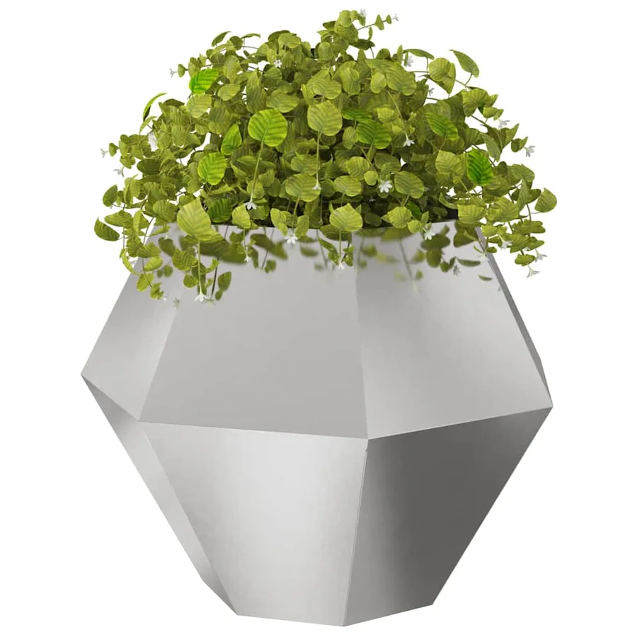 Jardinière 2 pc Argent 100 x 100 x 80 cm Acier inoxydable - 3