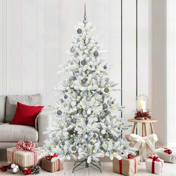 Sapin de Noël Artificiel à Branches Articulées Blanc 210 cm
