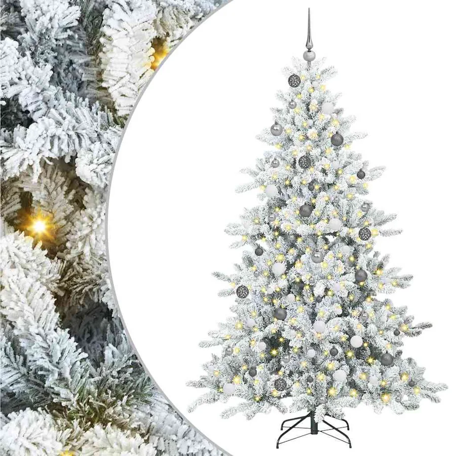 Sapin de Noël Artificiel à Branches Articulées Blanc 210 cm - 2