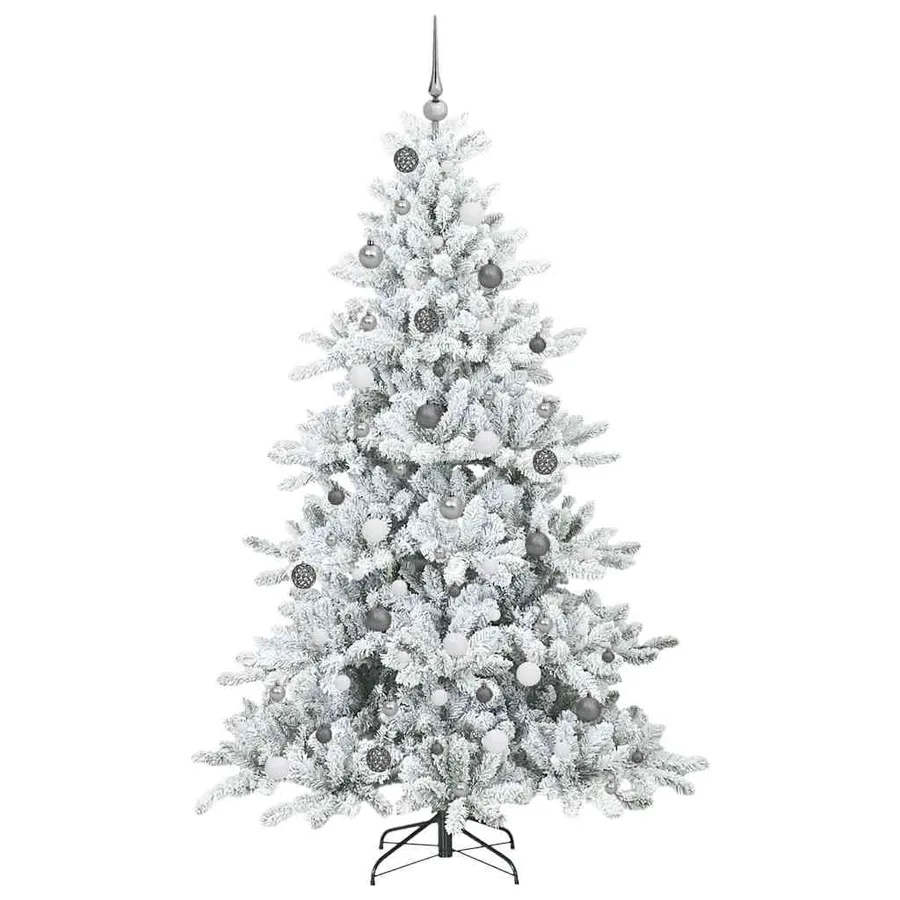 Sapin de Noël Artificiel à Branches Articulées Blanc 210 cm - 5