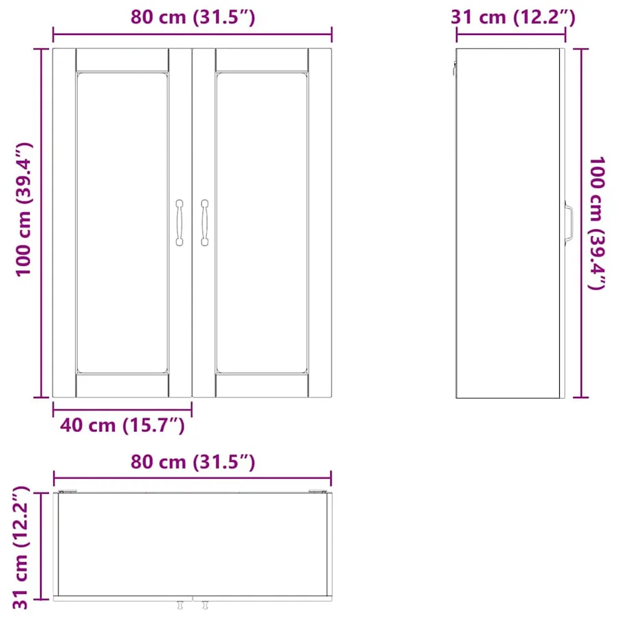 Panneau de lave-vaisselle Kalmar Bois ancien 80 x 31 x 100 cm - 12