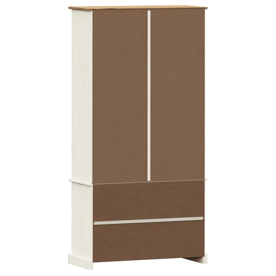 Vitrine en verre VIGO blanc 85x35x170 cm bois massif de pin - 7