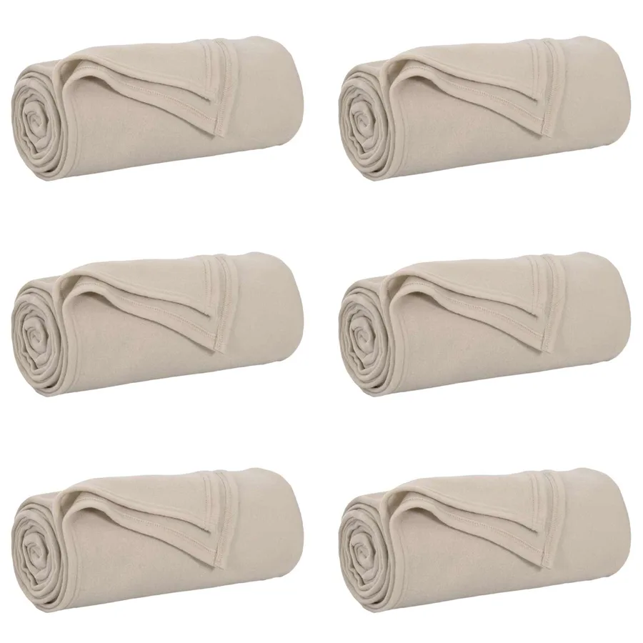 Couvertures à jeter 6 pcs Beige 200 x 150 cm Toison - 2