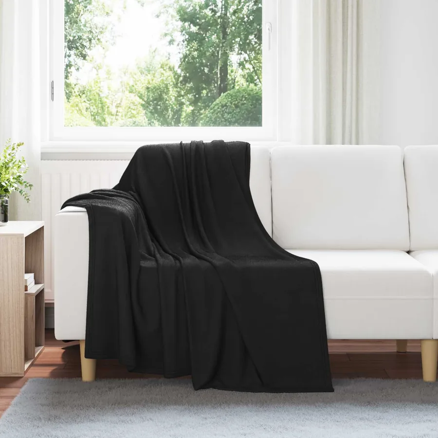 Couvertures à jeter 6 pcs Noir 170 x 130 cm Toison