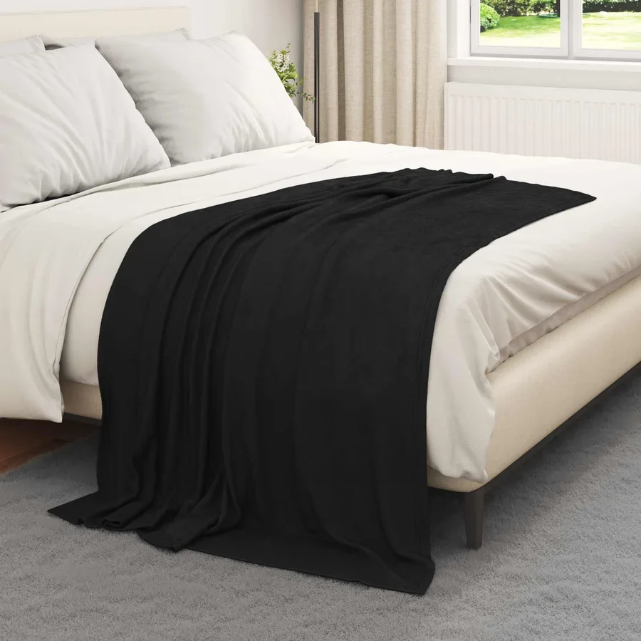 Couvertures à jeter 6 pcs Noir 170 x 130 cm Toison - 3