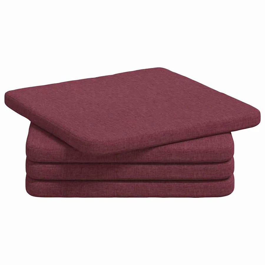 Coussins de siège 4 pcs Bordeaux 40 x 40 x 3 cm tissu - 2