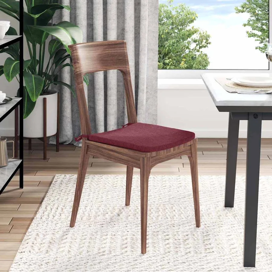 Coussins de siège 4 pcs Bordeaux 40 x 40 x 3 cm tissu - 4