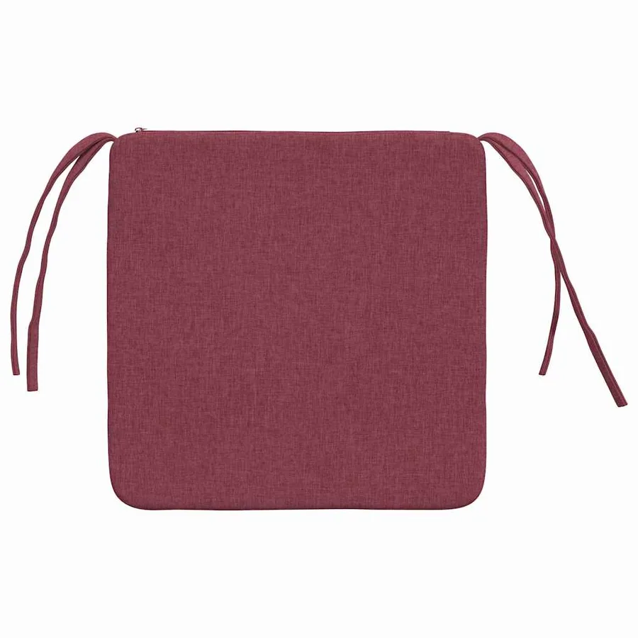 Coussins de siège 4 pcs Bordeaux 40 x 40 x 3 cm tissu - 7