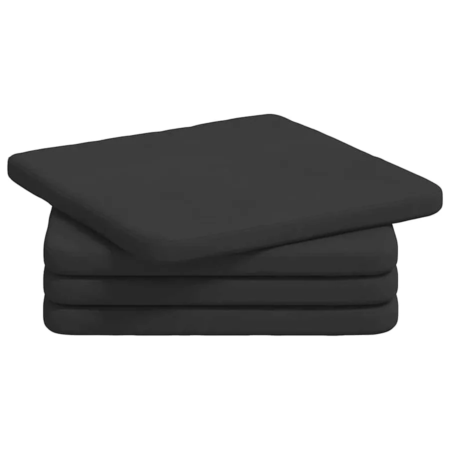 Coussins de siège 4 pcs Noir 40 x 40 x 3 cm Tissu en microfibre - 2