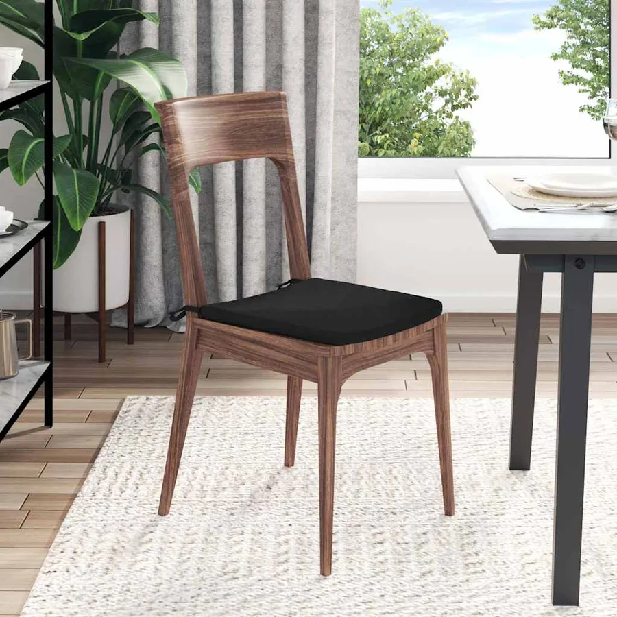 Coussins de siège 4 pcs Noir 40 x 40 x 3 cm Tissu en microfibre - 4