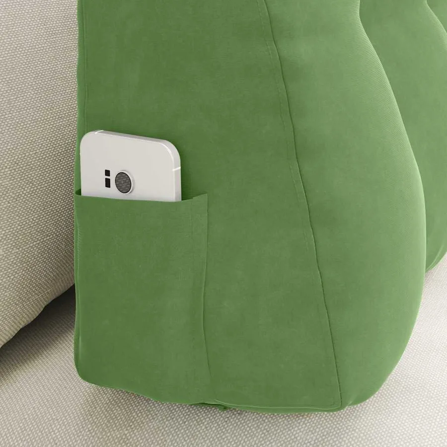 Coussin de Dos Vert clair 80 x 24 x 50 cm Velours - 5