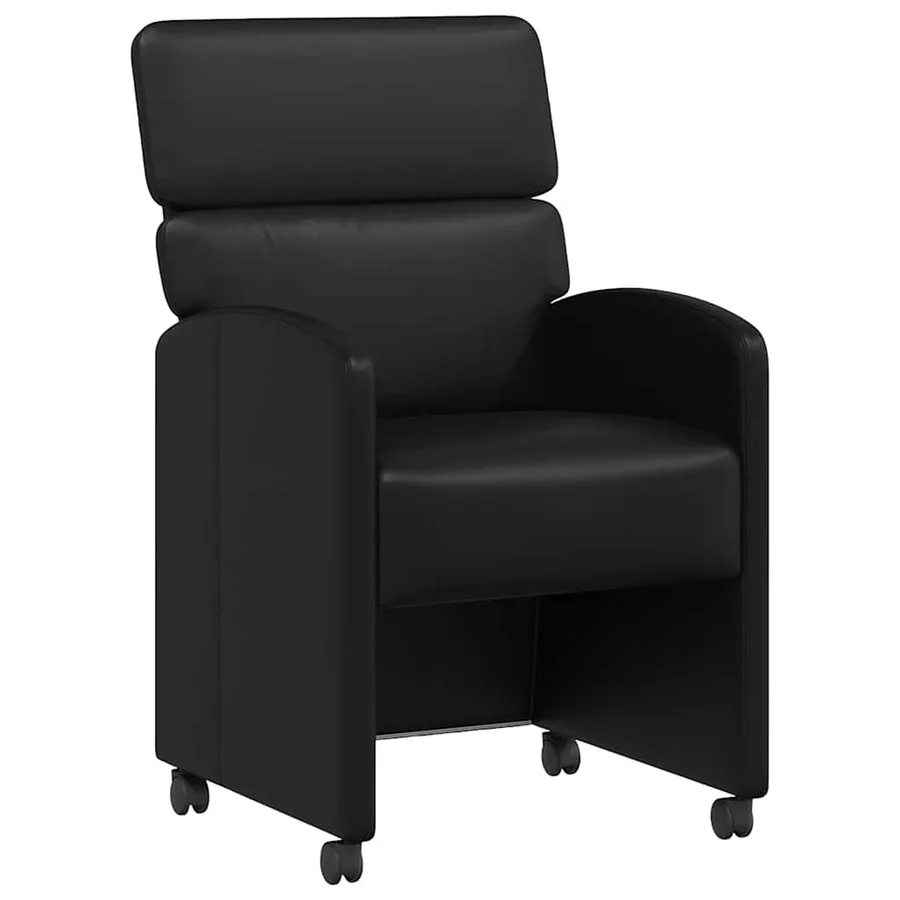 Chaises de Salle à Manger avec Roues 2 pcs Noir 58 x 65 x 98 cm - 2