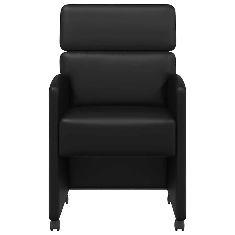Chaises de Salle à Manger avec Roues 2 pcs Noir 58 x 65 x 98 cm - 4