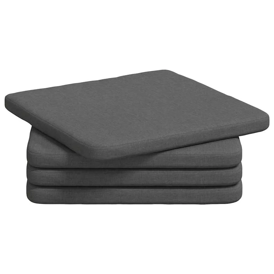 Coussins de siège 4 pcs Gris foncé 40 x 40 x 3 cm tissu - 2