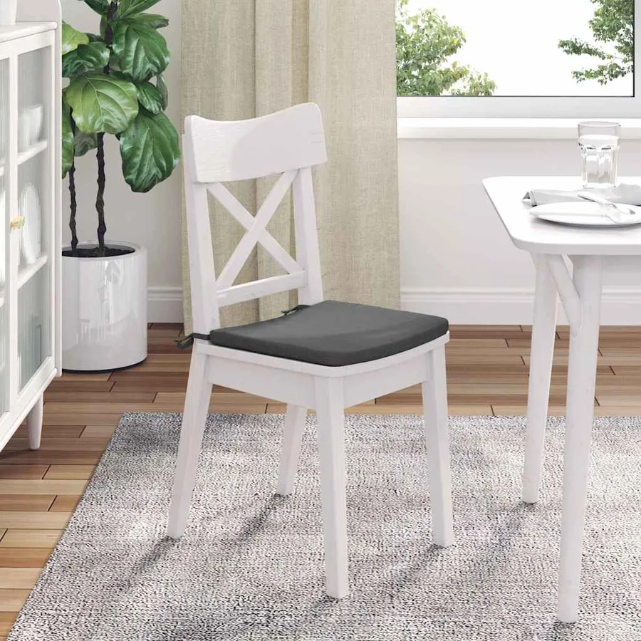 Coussins de siège 4 pcs Gris foncé 40 x 40 x 3 cm tissu - 4