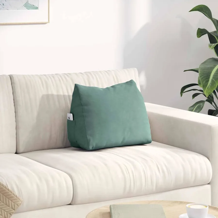 Coussin de Dos Vert Mer 45 x 20 x 35 cm Tissu en velours côtelé