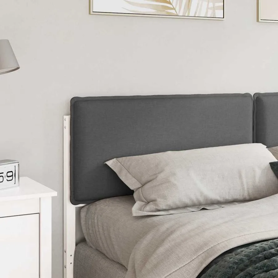 Tête de lit capitonnée Blanc et gris clair 200 cm Pin massif - 3